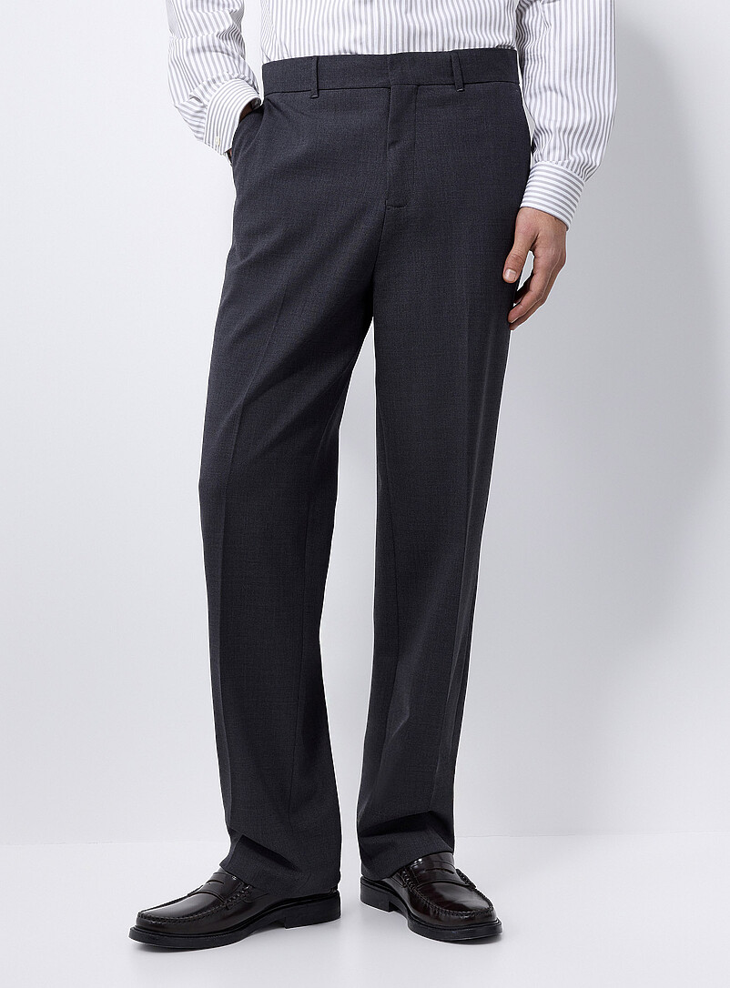 Le 31: Le pantalon twill graphite Tissu en m&eacute;lange de laine sign&eacute; Altinyildiz <b>Coupe Paris - D&eacute;contract&eacute;e &agrave; taille haute</b> Gris pour homme