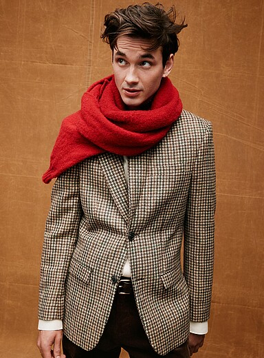 Houndstooth blazer Virgin wool fabric by Moon <b>London fit - Semi-slim</b>