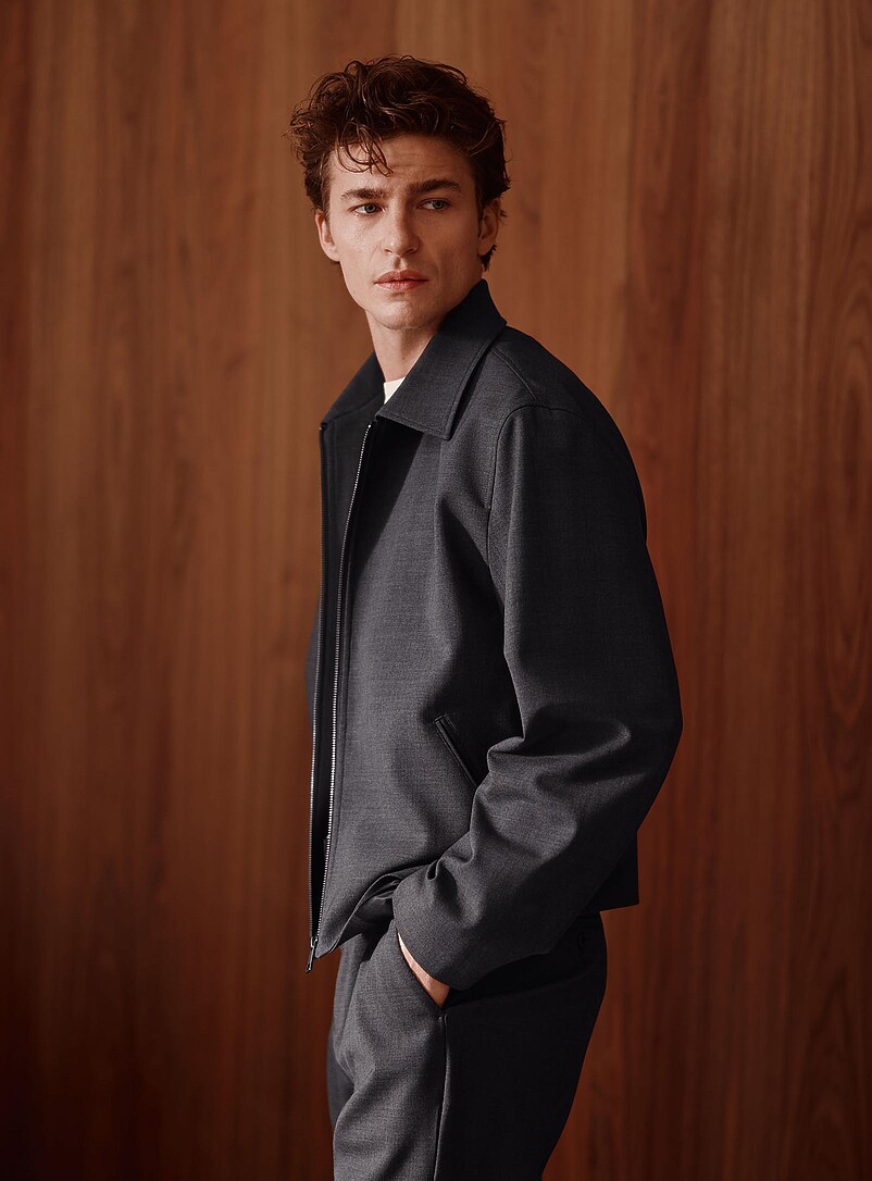 Graphite boxy shacket product image (primary)