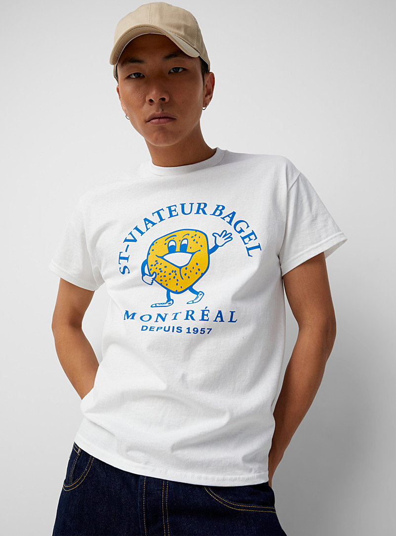 Djab: Le t-shirt St-Viateur Bagel Blanc pour homme