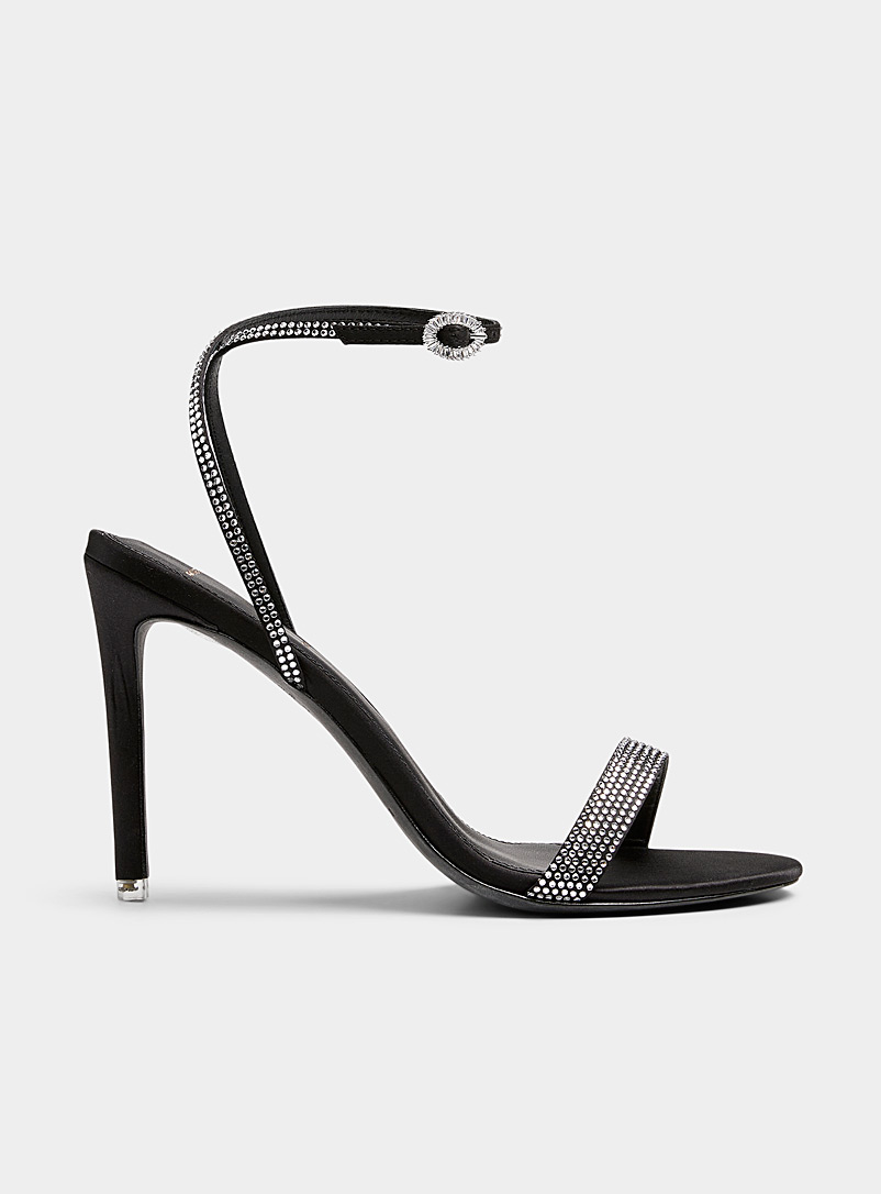 Black Suede Studio Assorted black Lexi satin and crystals heeled sandals Women for error