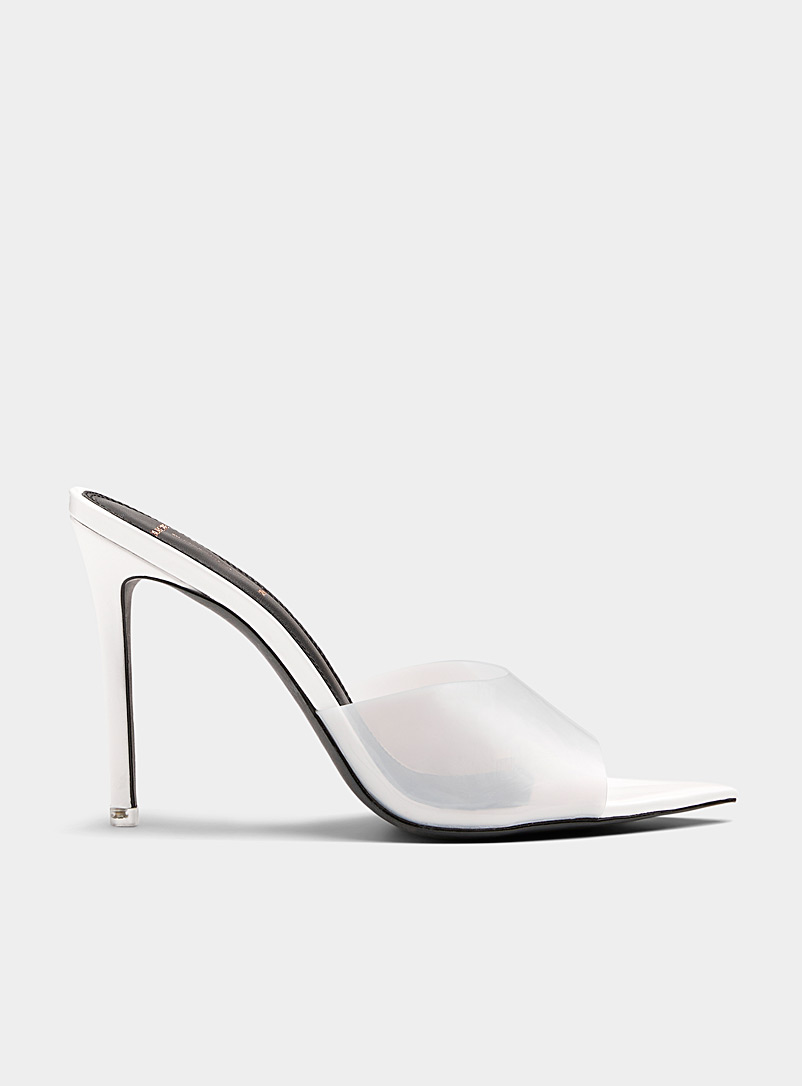 Black Suede Studio Assorted white  Bella clear mule sandals Women for error
