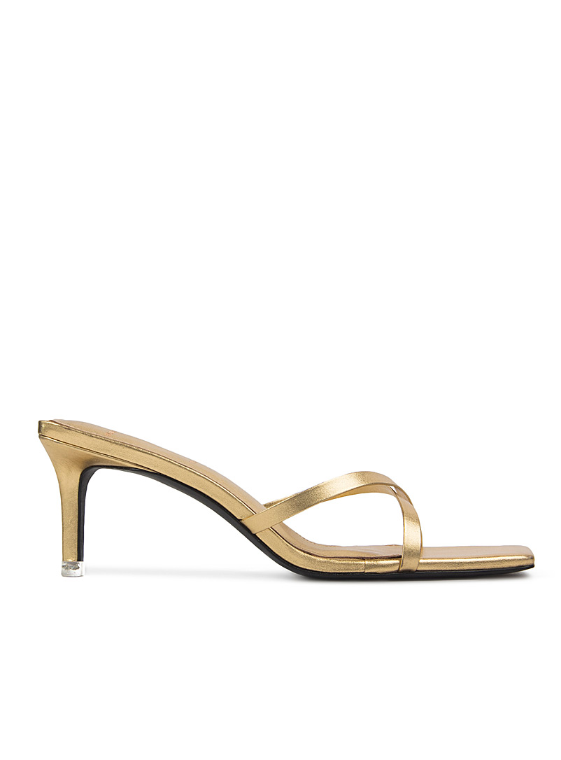 Black Suede Studio Gold Ari low-heel criss-cross sandals Women for error
