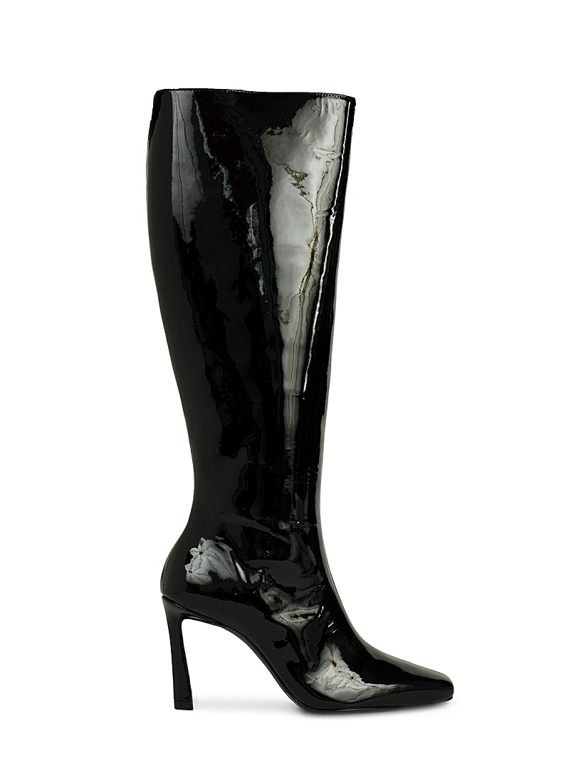 Black Suede Studio Black Liz patent leather knee-high boots Women for error