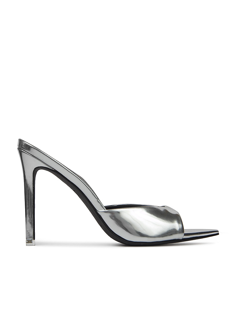 Black Suede Studio Silver Brea heeled mule sandals Women for error