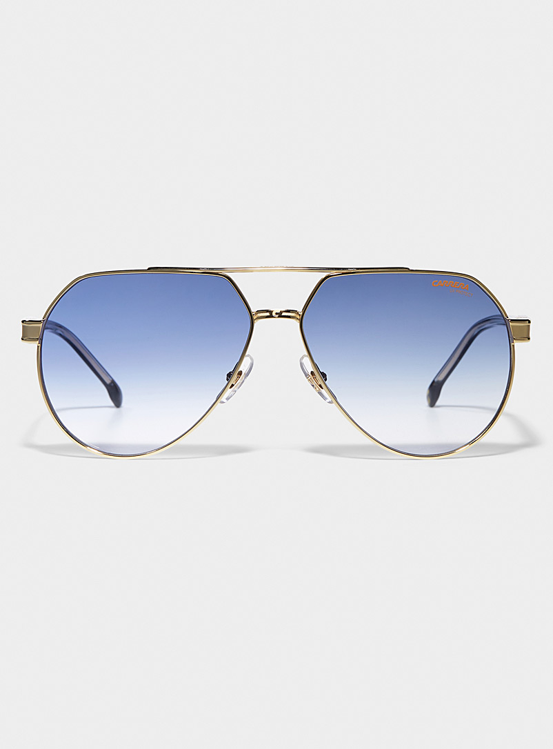 Blue lens aviator sunglasses