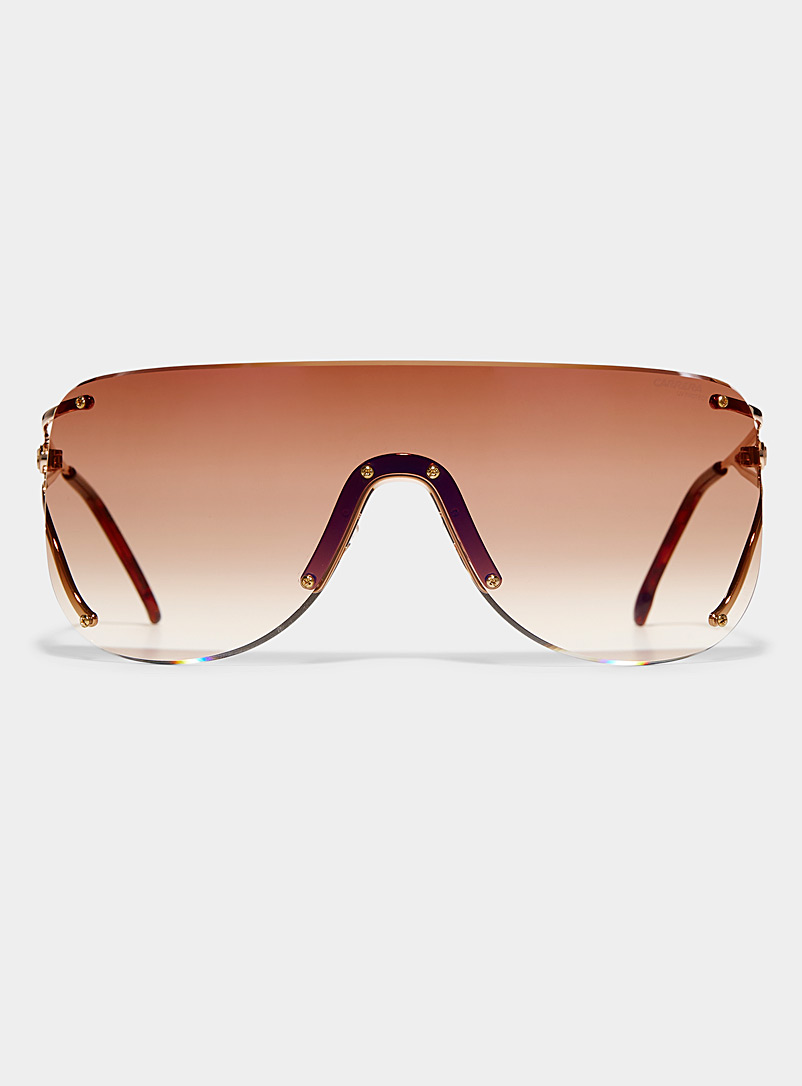 Carrera: Les lunettes de soleil visière accents or rose Assorti pour femme