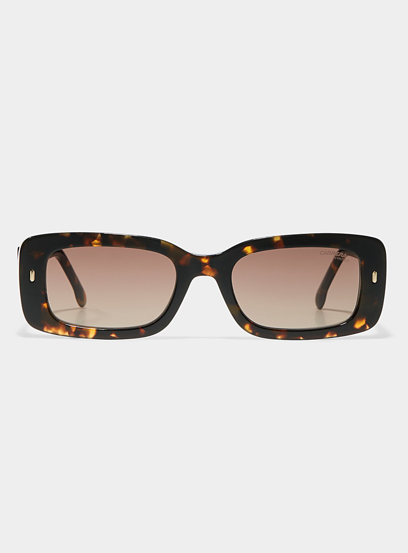 Carrera Light Brown Gilt-accent rectangular sunglasses for women