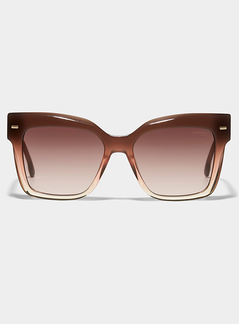 Carrera: Les lunettes de soleil carrées massives dégradées Brun pour femme