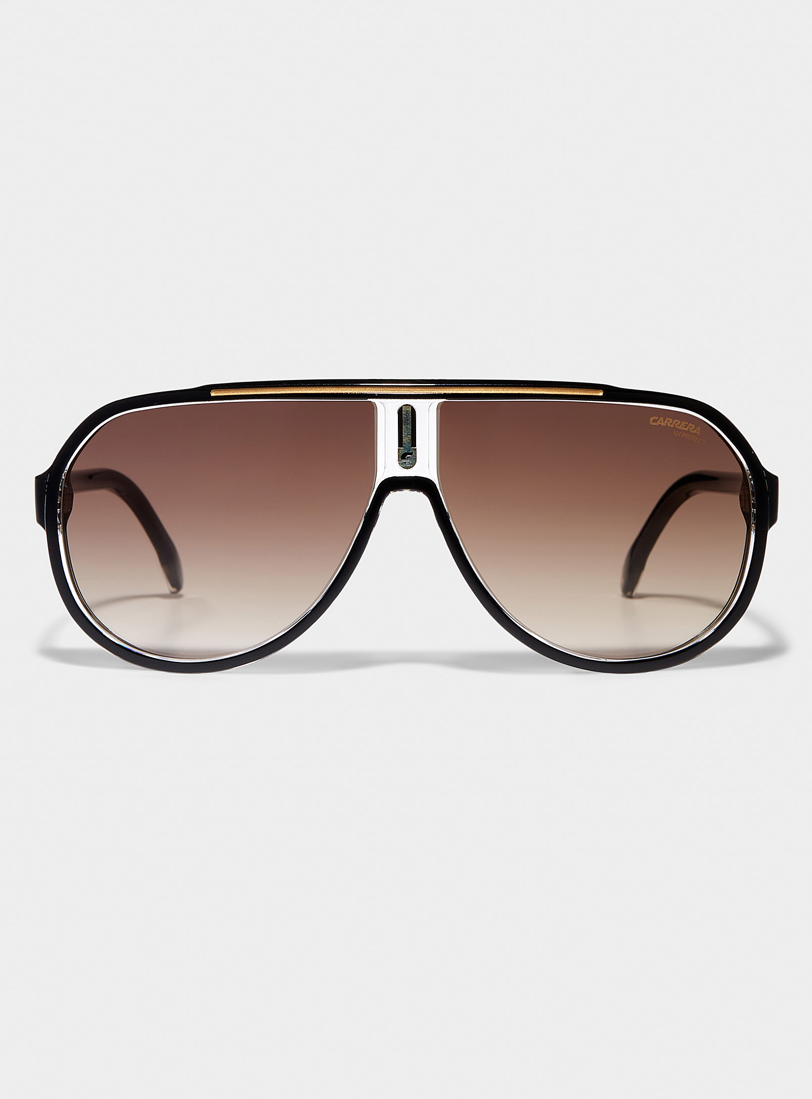 Carrera Black Aviator Sunglasses In Patterned Brown
