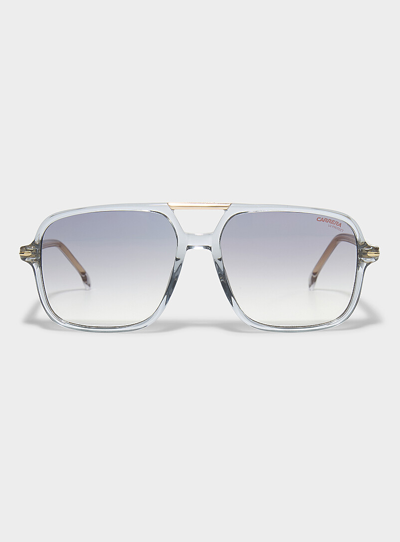 Retro double-bridge translucent sunglasses product image (primary)