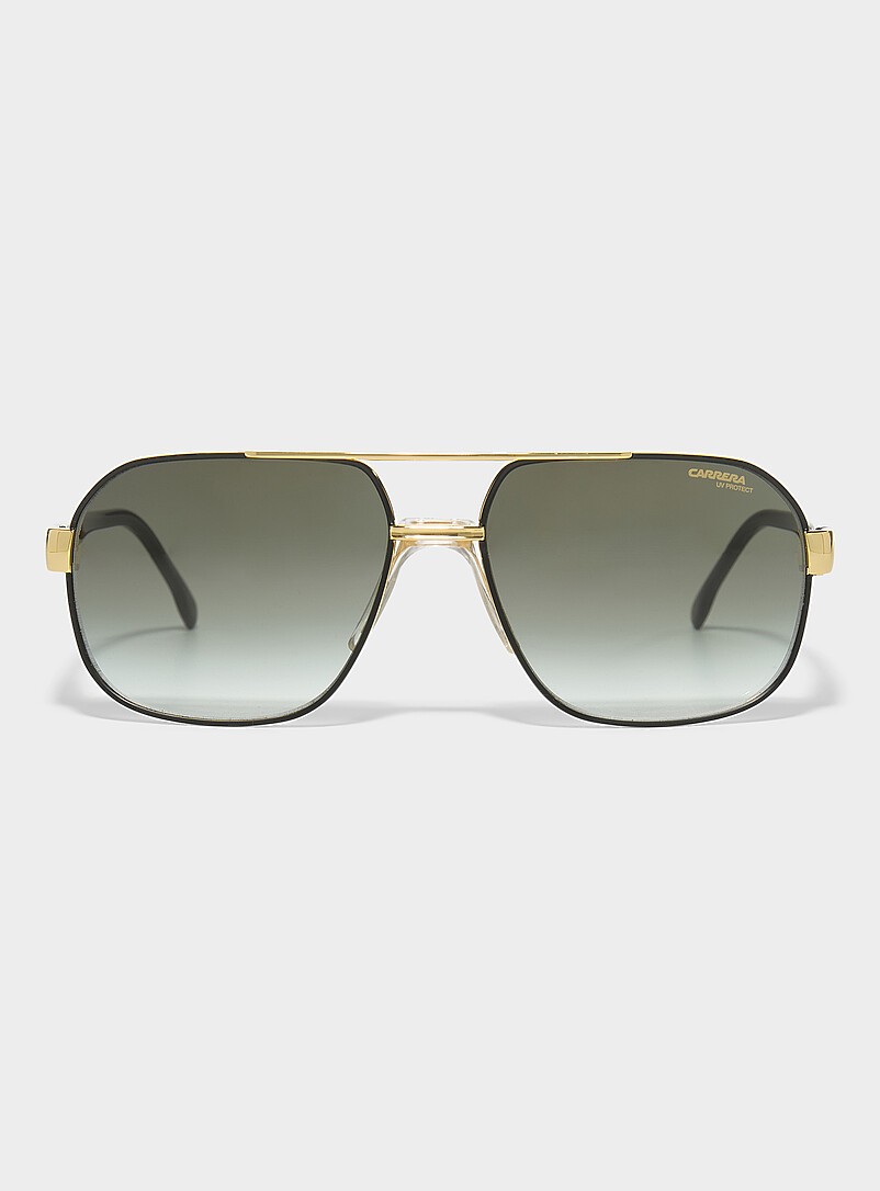 Golden-Accent Aviator Sunglasses