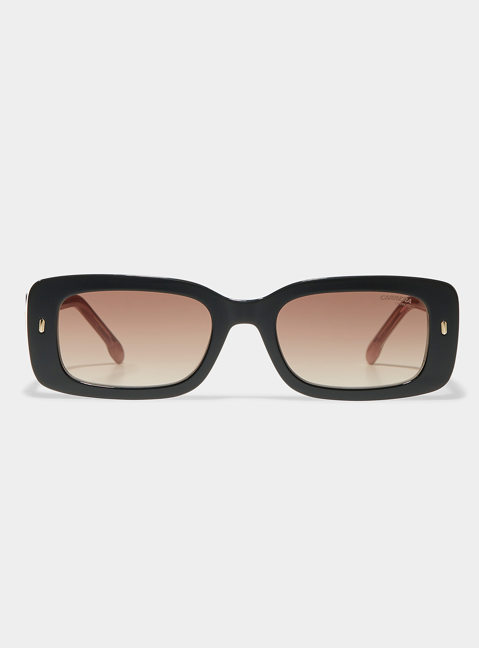Carrera Gilt-accent Rectangular Sunglasses In Black