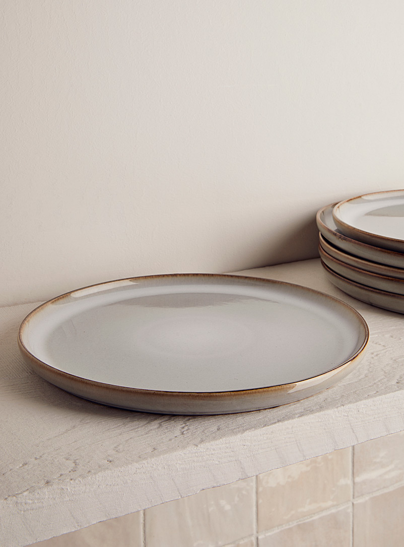 Simons Maison Ivory White Contrasting trim gradient large plate