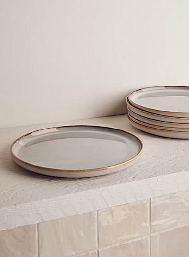 Dadasi stoneware dessert plates Set of 4, GHARYAN, Plates & Bowls