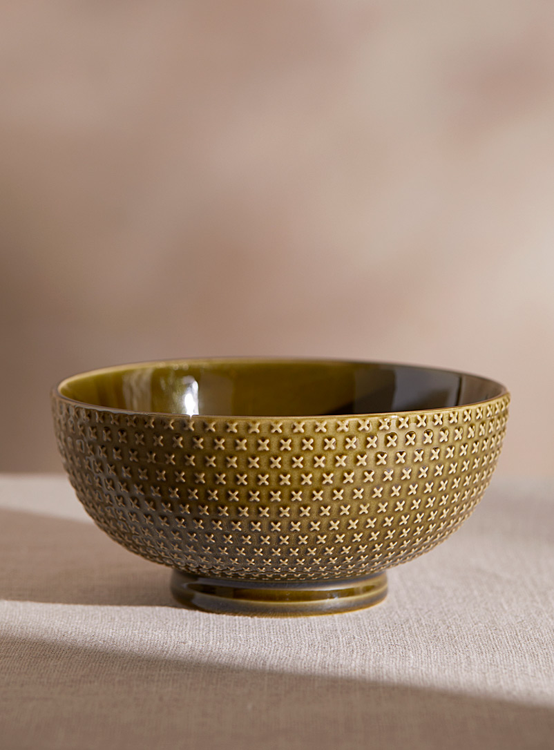 Simons Maison Green Embossed pattern green bowl