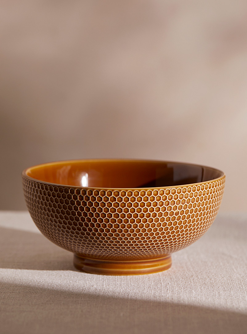 Simons Maison Brown Embossed pattern brown bowl