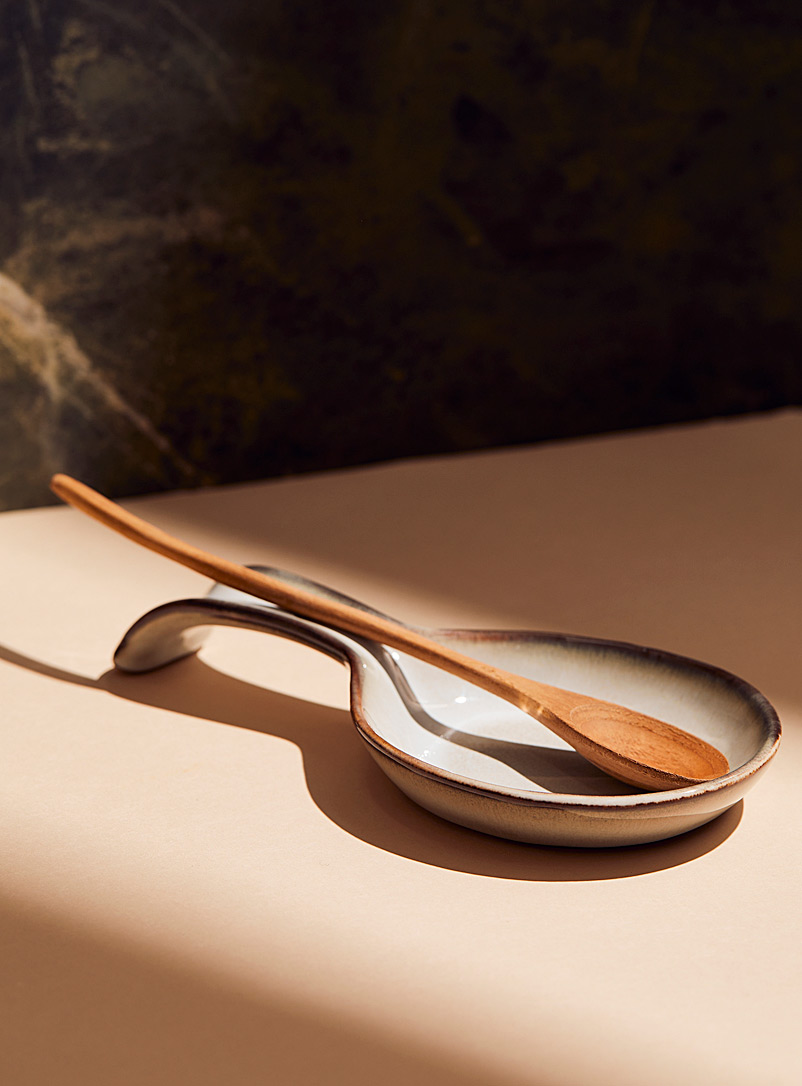 Simons Maison Ivory White Contrast-trim graded spoon rest