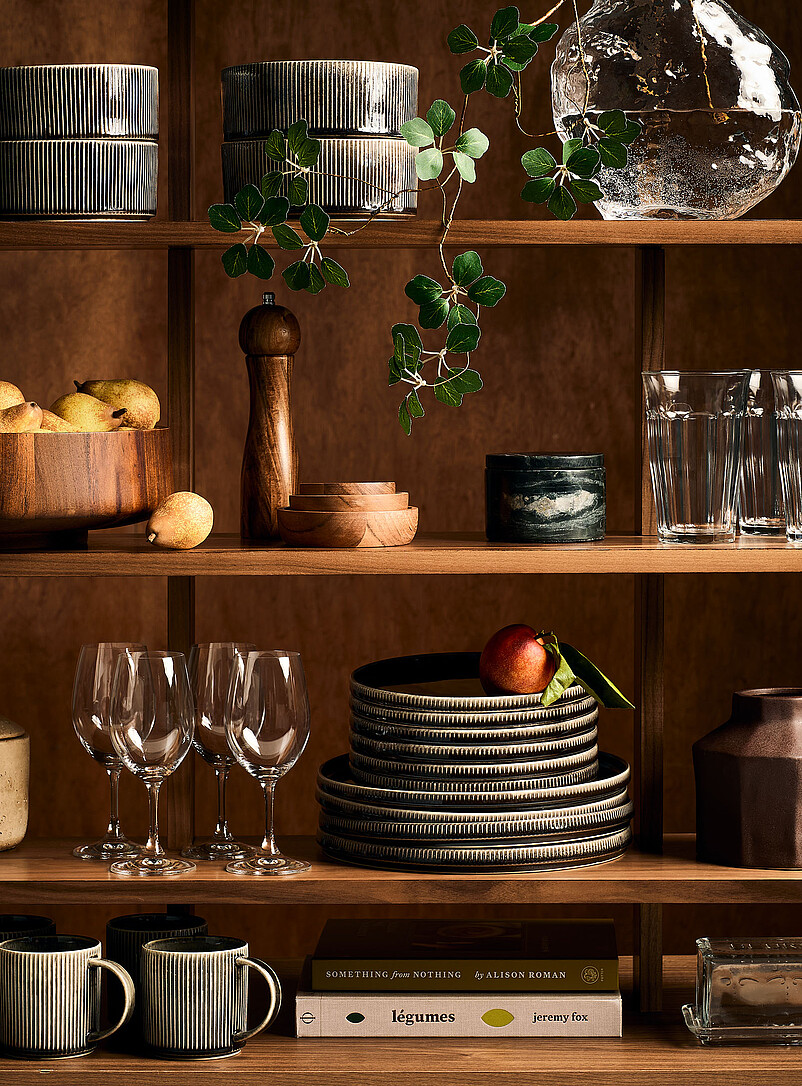 Simons Maison: La petite assiette moderne rainures Noir