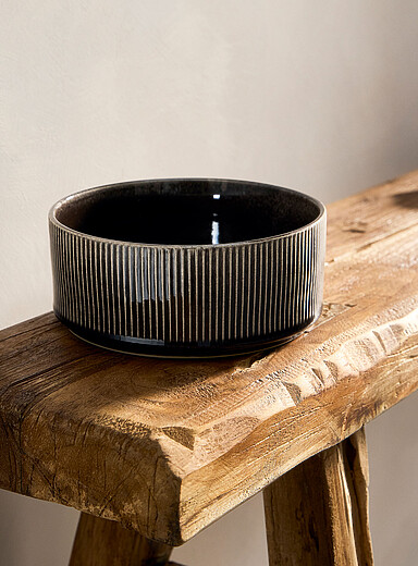 Small modern grooved bowl