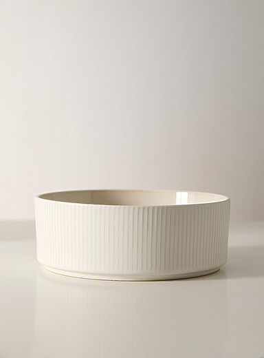 Small modern grooved bowl