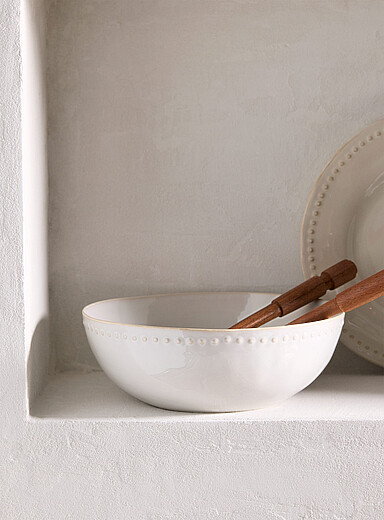 Le grand bol blanc pois relief