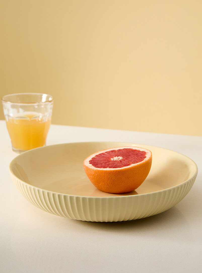 Embossed Wide Grooves Pasta Bowl