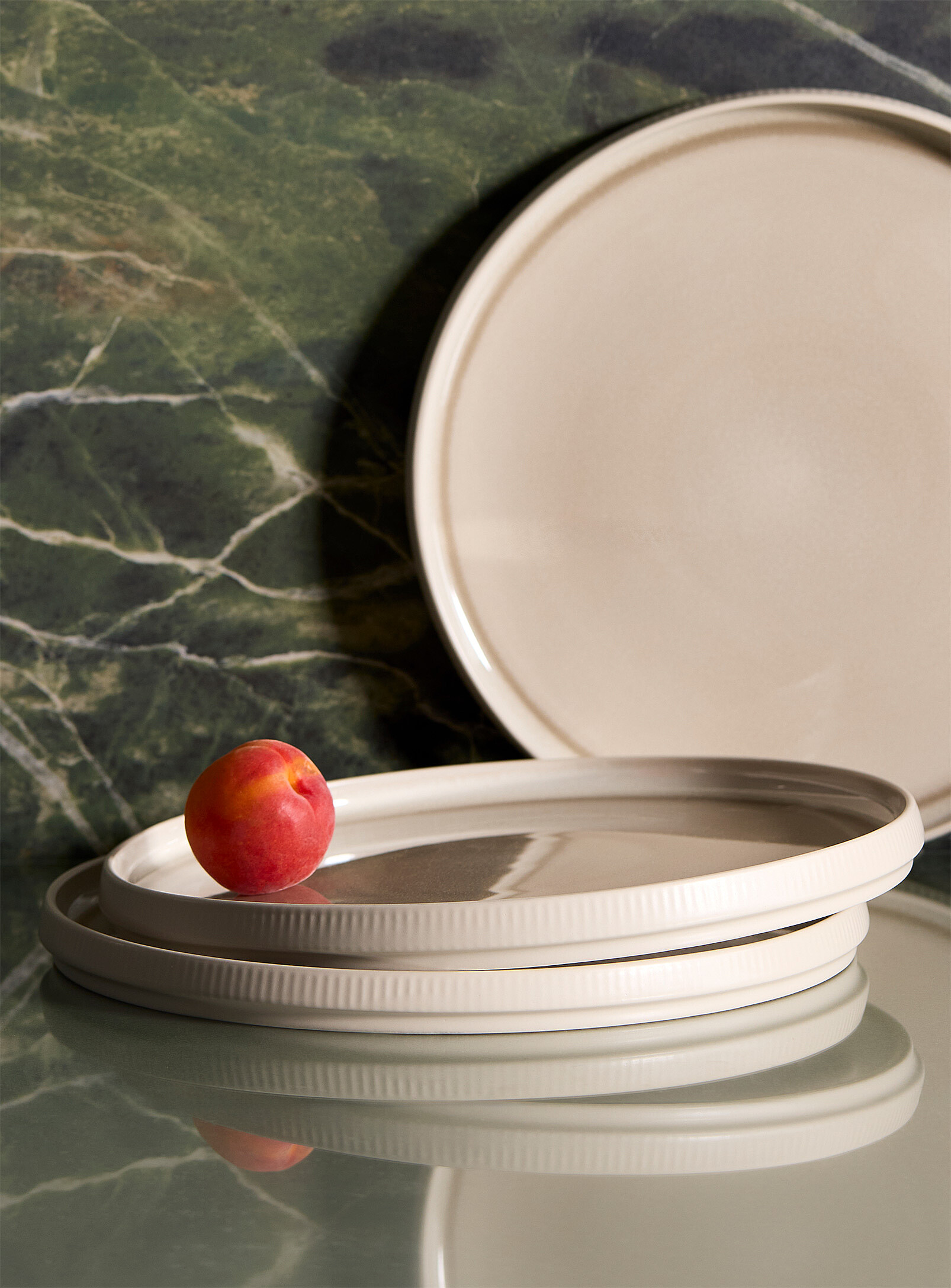 Large modern grooved plate