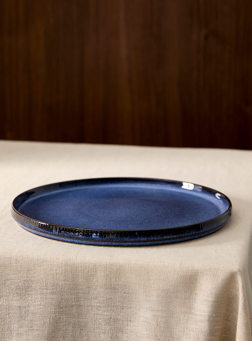 Large grooved blue plate product image (primary)