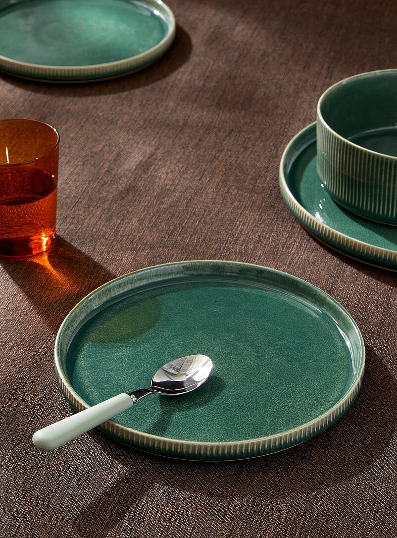 Small modern grooved plate product image (primary)