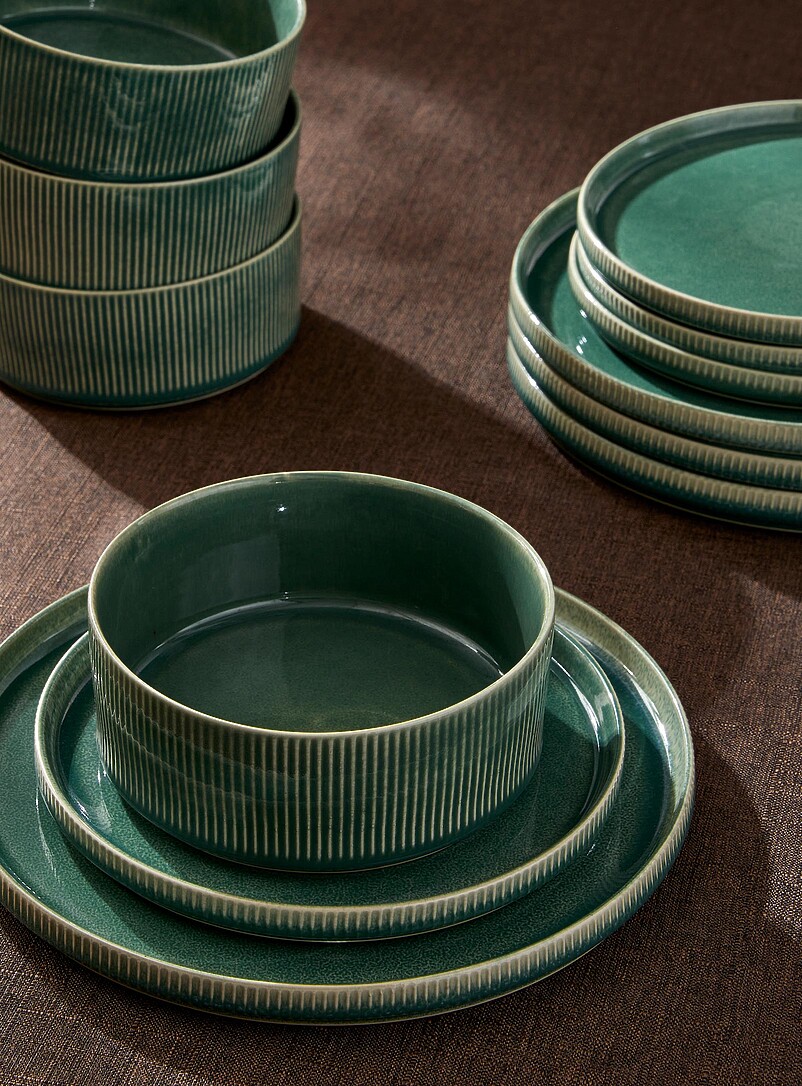 Small modern grooved plate product image 2