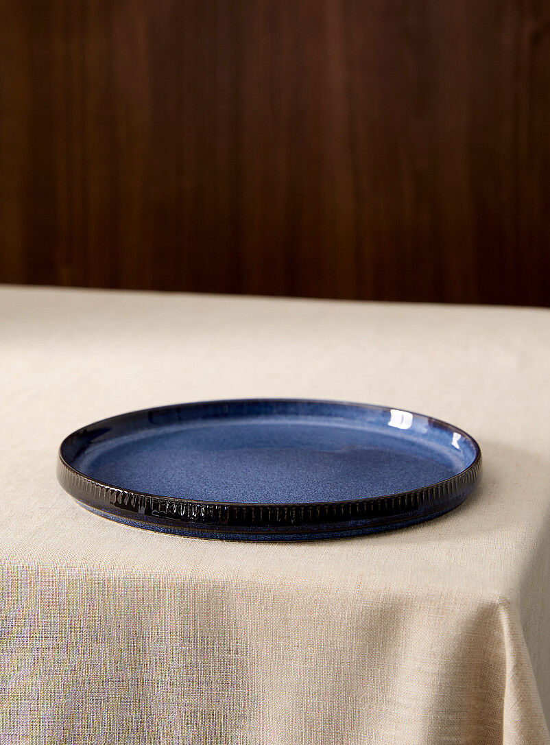 Small Grooved Blue Plate