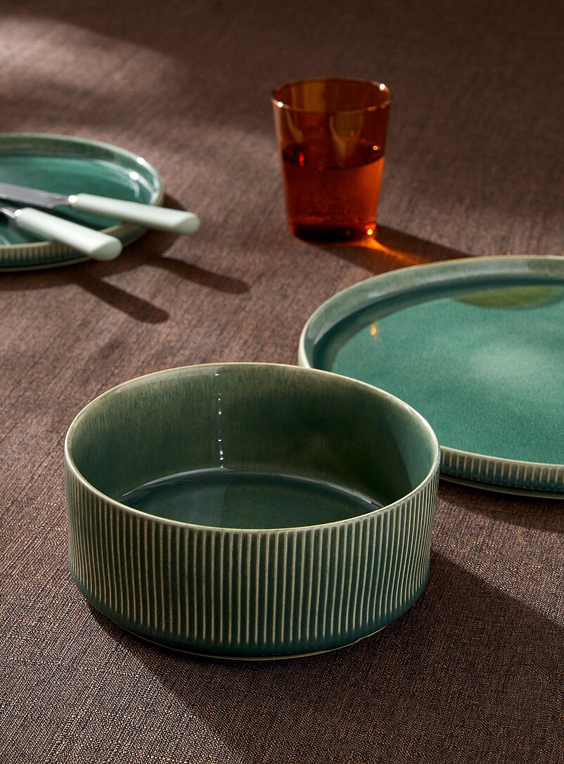 Small modern grooved bowl product image (primary)