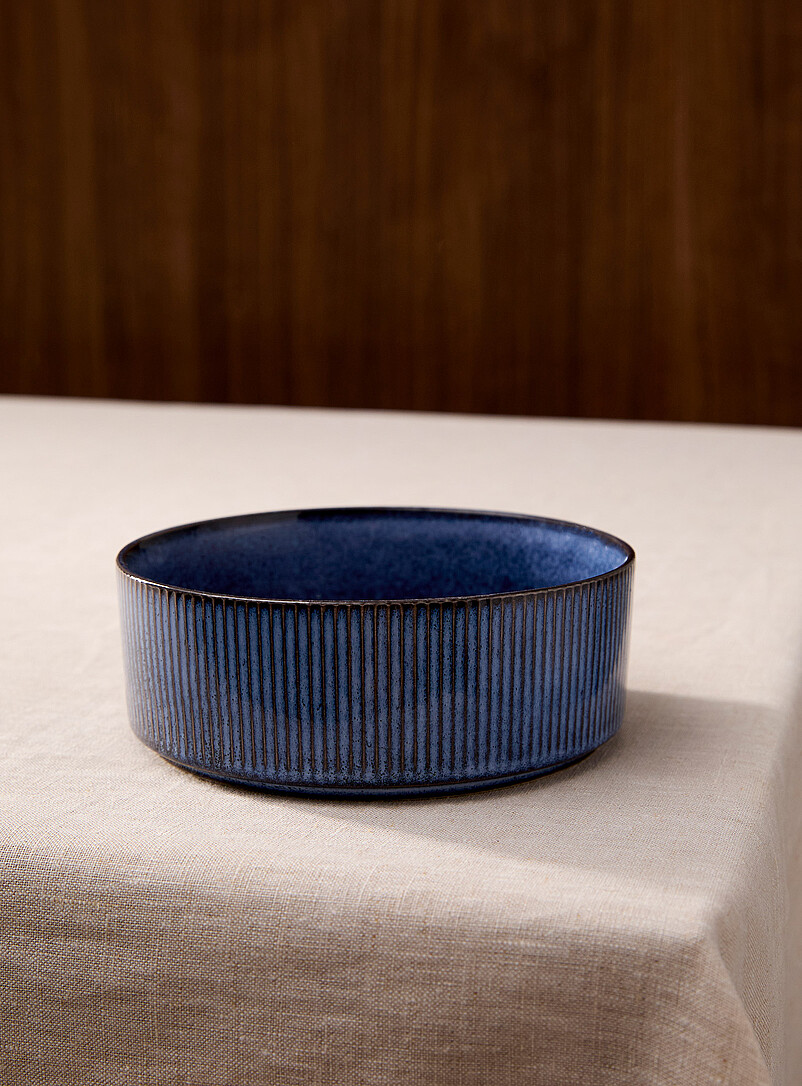 Grooved blue bowl product image (primary)