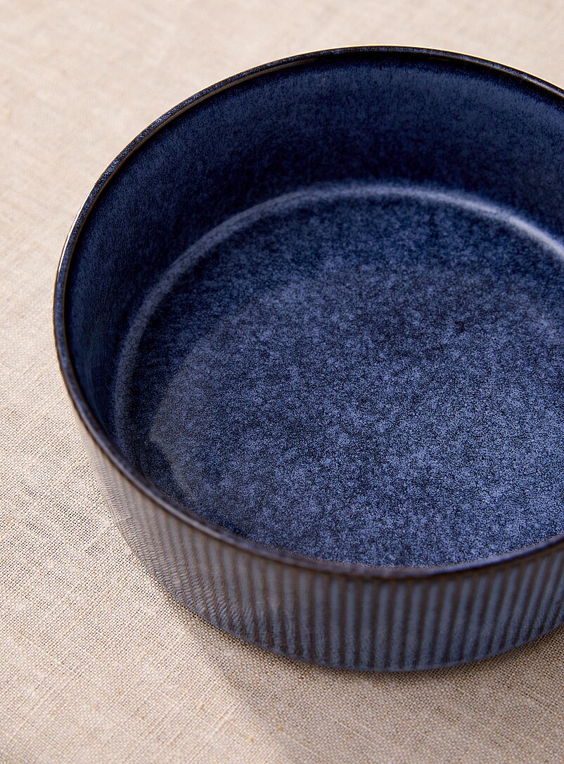 Grooved blue bowl product image 2