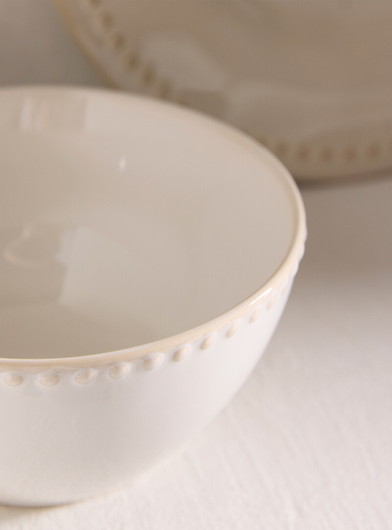 Embossed polka dots small white bowl product image 2