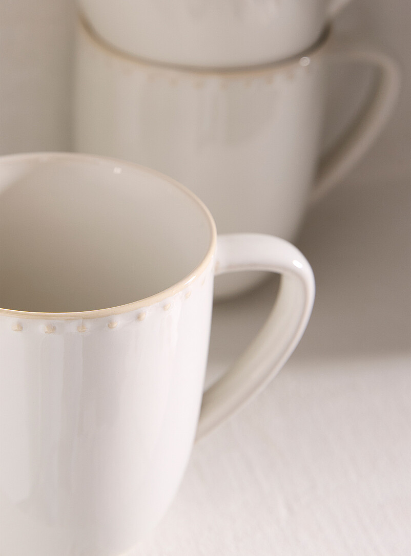 Embossed polka dots white mug product image 2