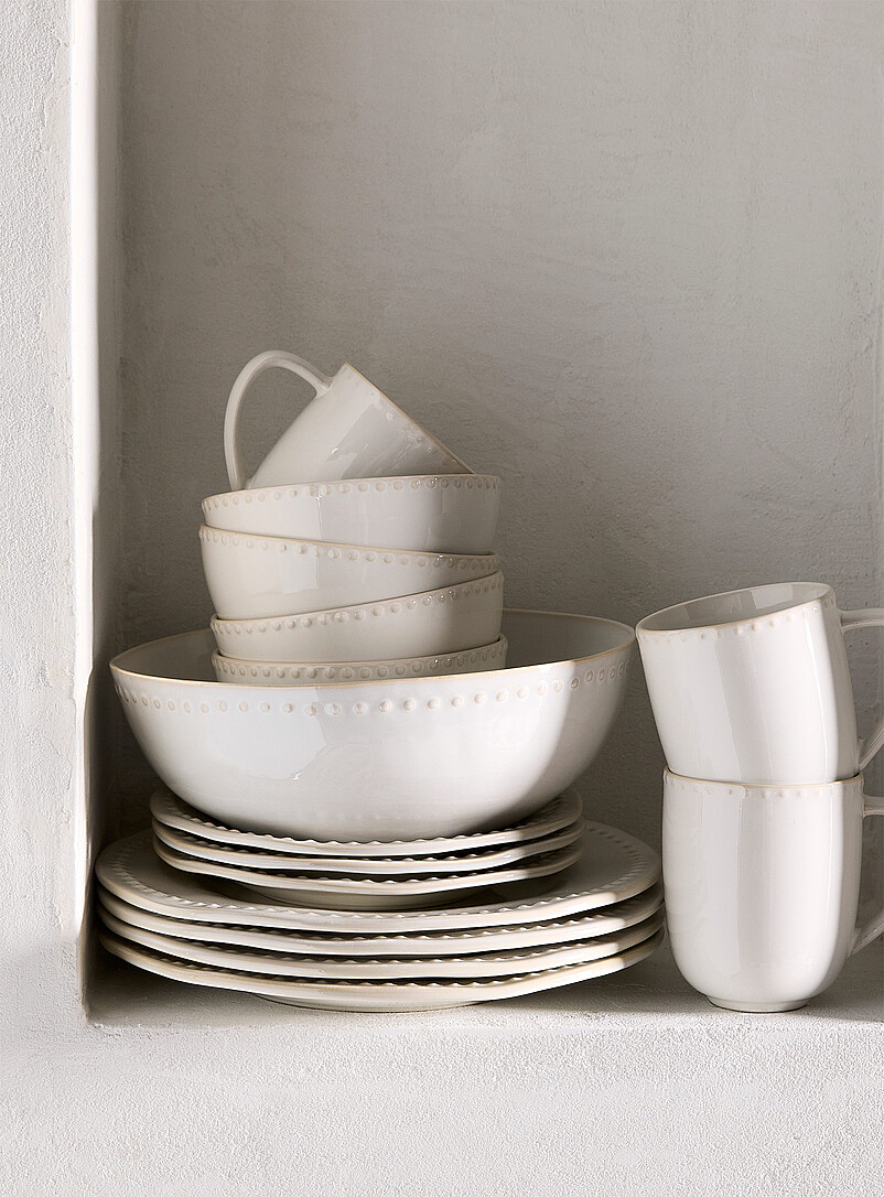 Embossed polka dots white mug product image 3