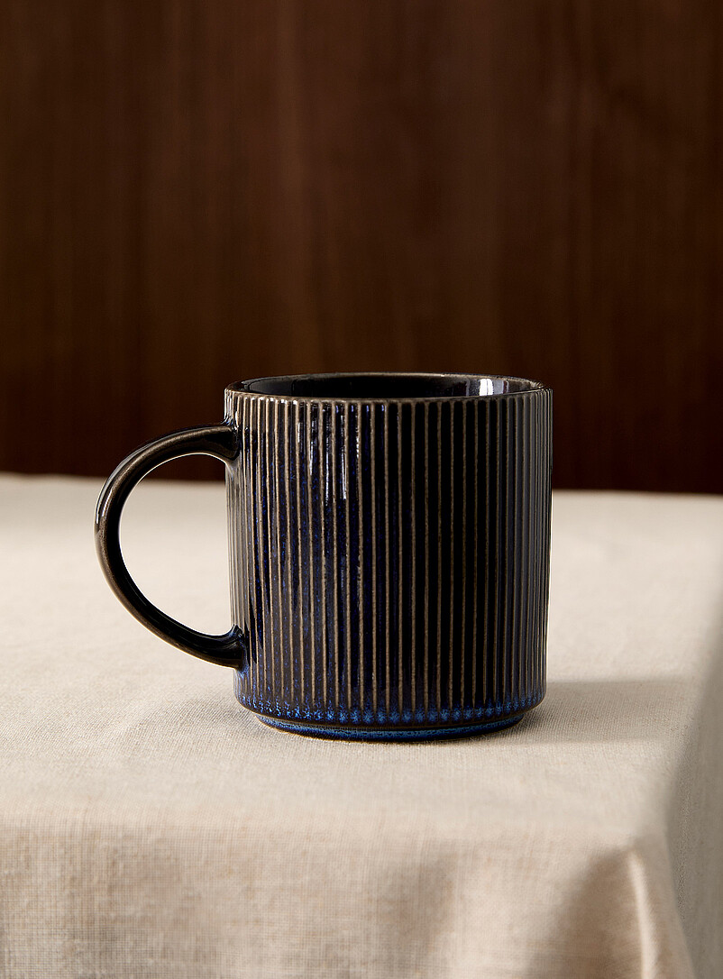 Grooved blue mug product image (primary)