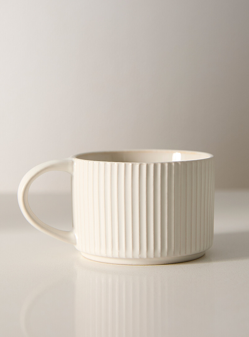 Grooved modern espresso mug product image (primary)
