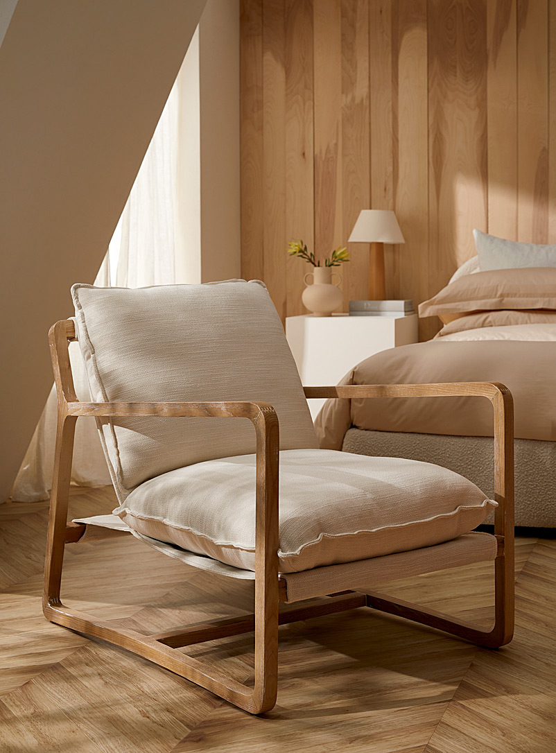 Simons Maison: Le fauteuil scandinave en lin Blanc
