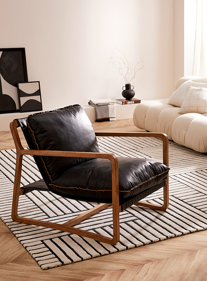 Simons Maison Black Scandinavian-style leather chair