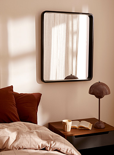 Embossed satiny frame mirror