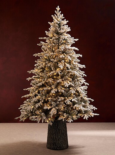 Le sapin de No&euml;l artificiel enneig&eacute; illumin&eacute; 228,5 cm de hauteur <b>Collection de No&euml;l</b>