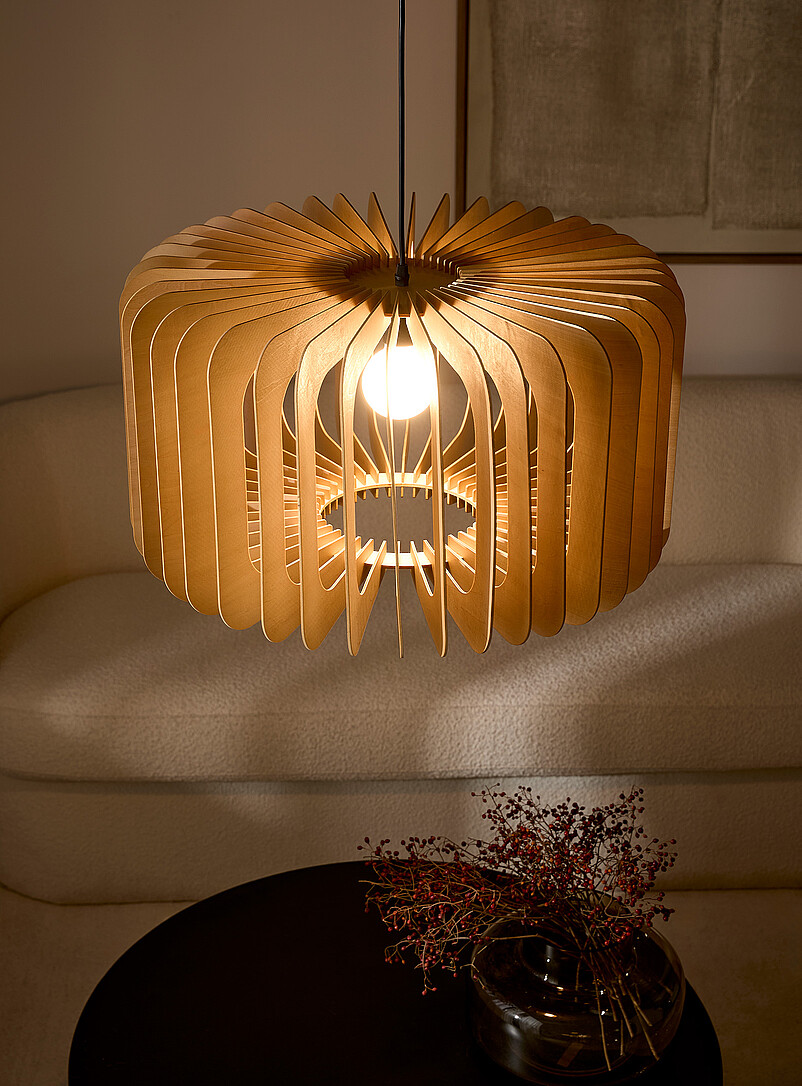 Simons Maison Taupe Wood slat hanging lamp