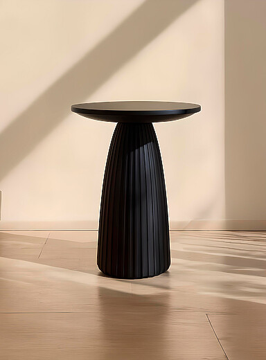 Simons Maison Ivory/Cream Beige Fluted base round side table