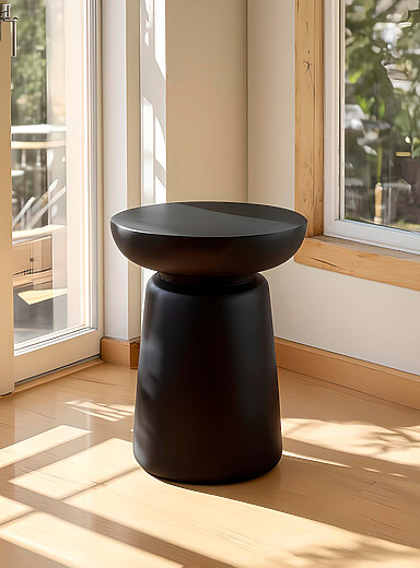 Bowl-shaped round side table