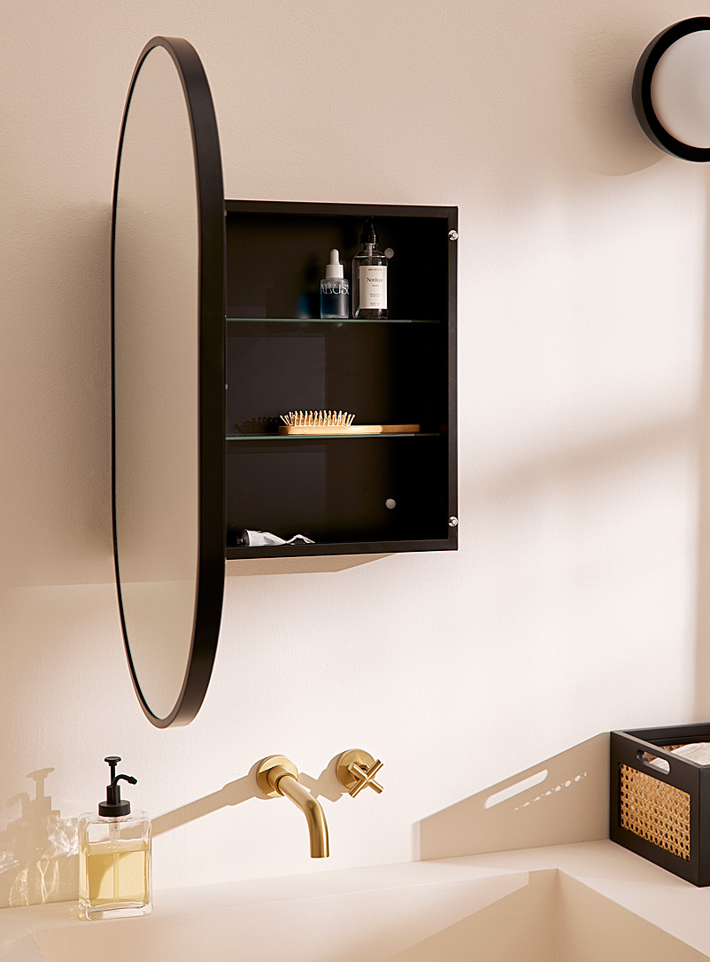 Rounded mirror medicine cabinet product image 2