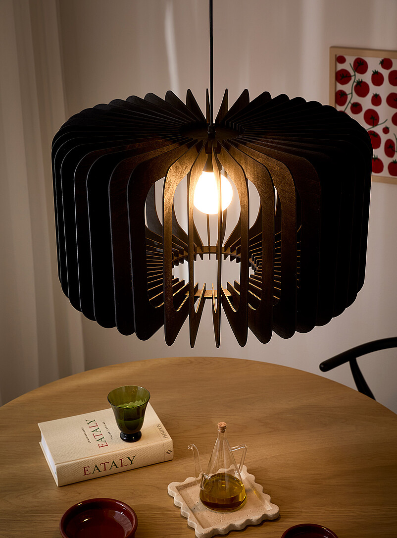 Wood slat hanging lamp product image 2