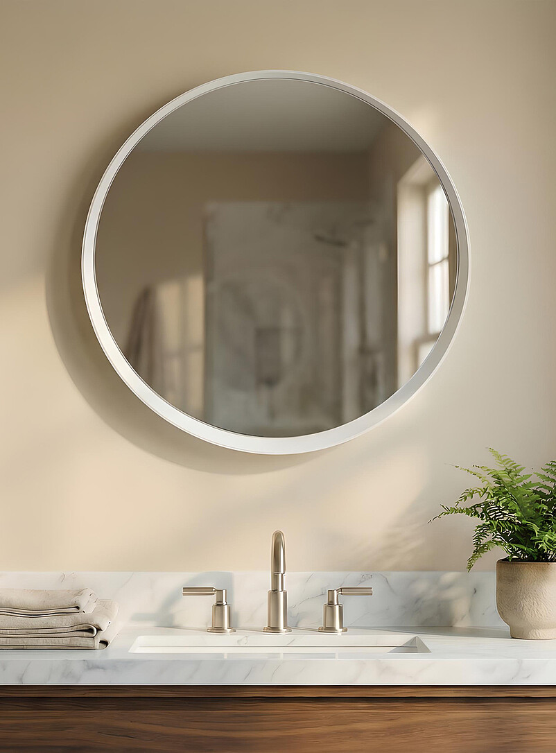 White frame round mirror product image (primary)